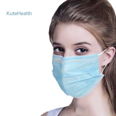 Kutehealth Anti-Virus 3 Ply Earloop Blue Dust Disposable Surgical Mask